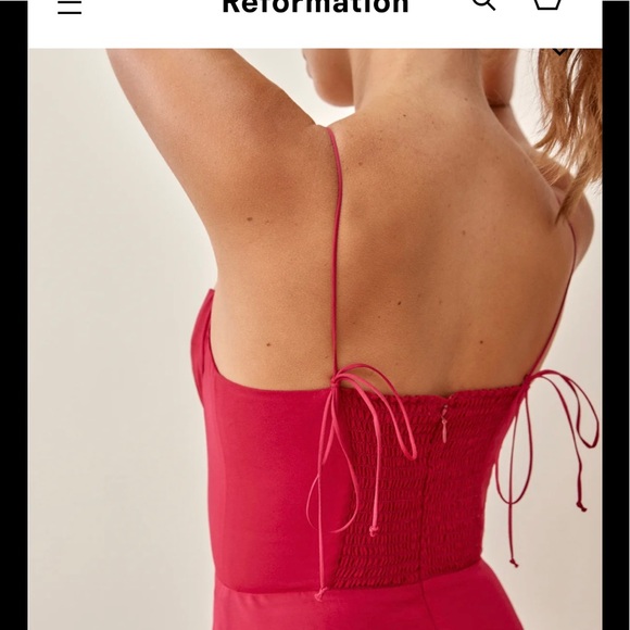 Reformation juliette Dress  Rhubarb authentic - Picture 4 of 10